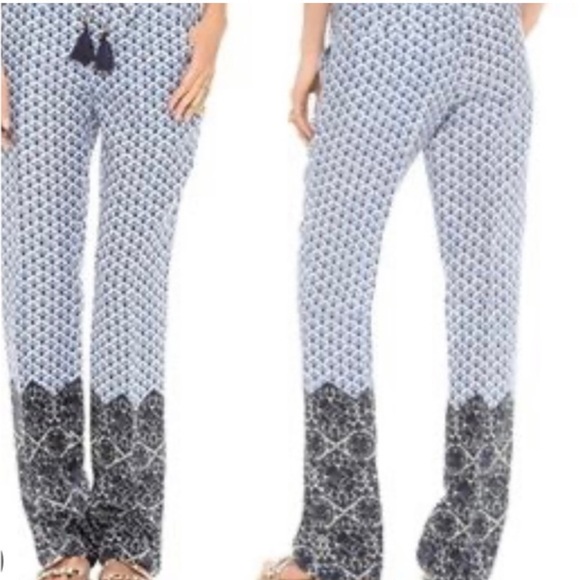 Tory Burch Linen Baja blue  Pants - Picture 2 of 10